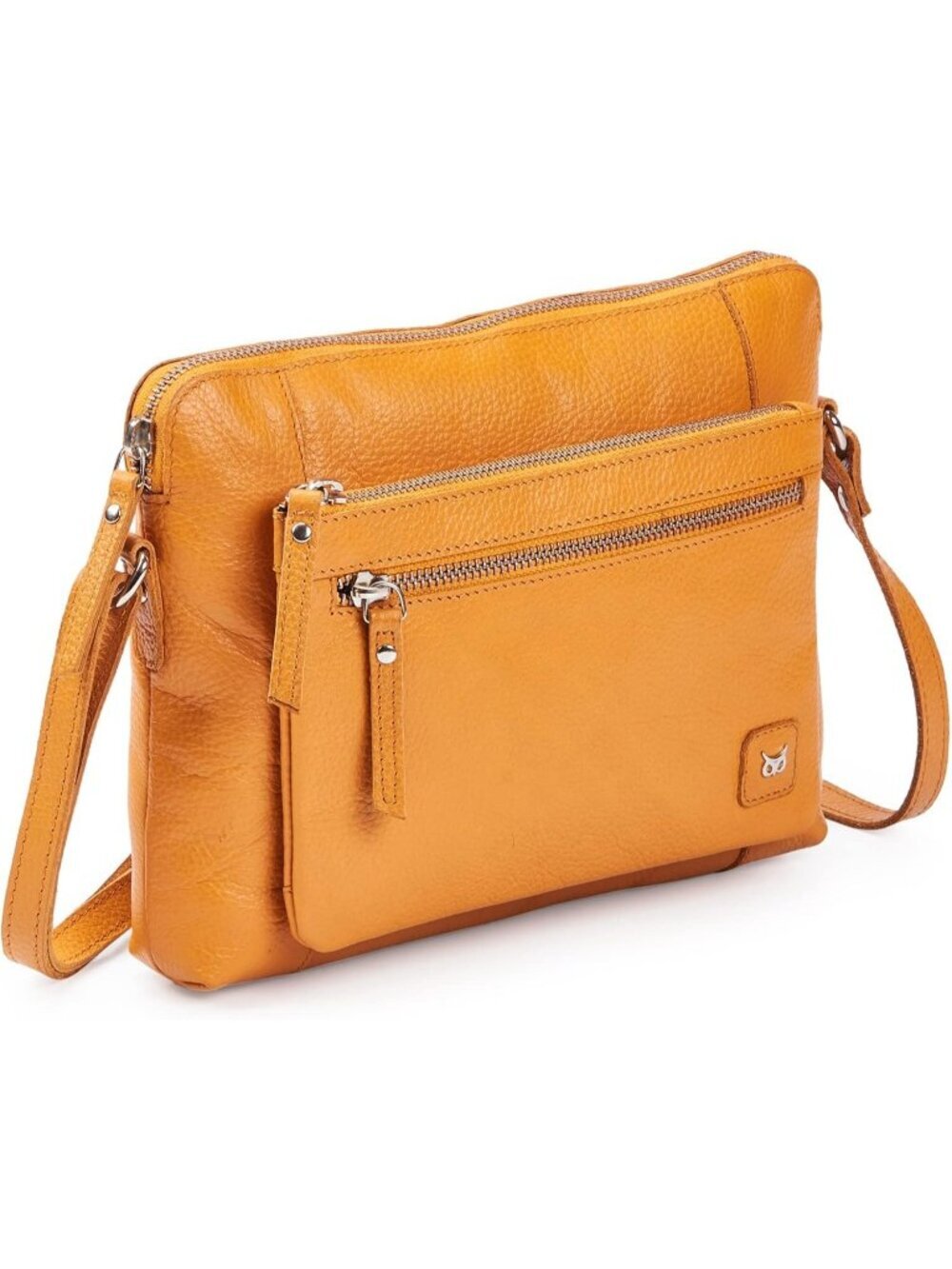 Women's Mustard  Genuine Leather Sling Purse with Adjustable Strap Crossbody bag